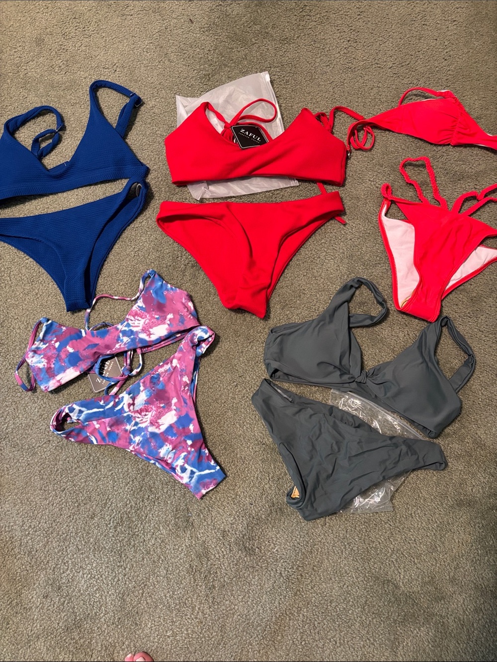 Zaful set of 5 thong style bikinis